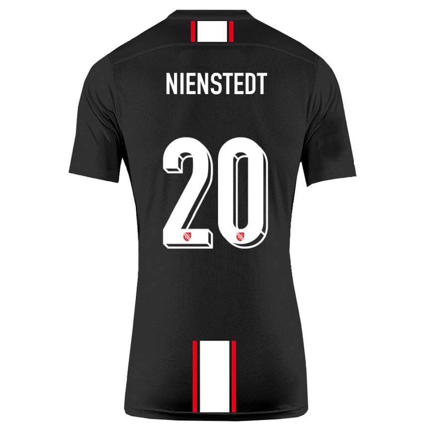 גברים כדורגל Anakin-Jo Nienstedt #20 שחור לבן הרחק ג'רזי 2025/26