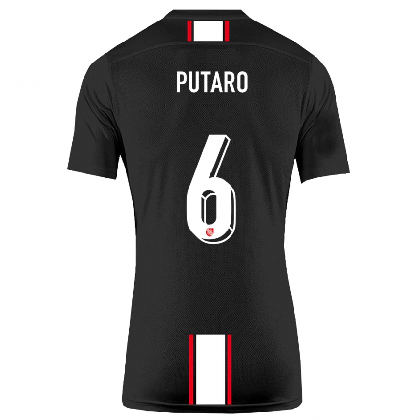 גברים כדורגל לוקה אנטוניו פוטארו #6 שחור לבן הרחק ג'רזי 2025/26