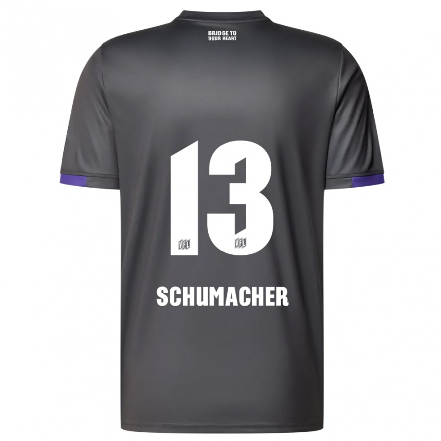 גברים כדורגל Kevin Schumacher #13 אפור סגול הרחק ג'רזי 2025/26