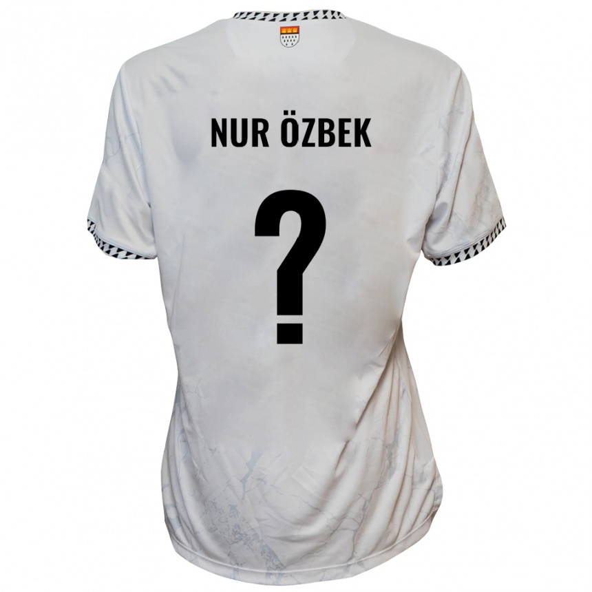 גברים כדורגל Irem Nur Özbek #0 לבן שחור הרחק ג'רזי 2025/26