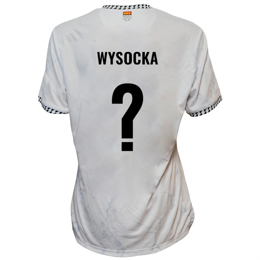 גברים כדורגל Amanda Wysocka #0 לבן שחור הרחק ג'רזי 2025/26
