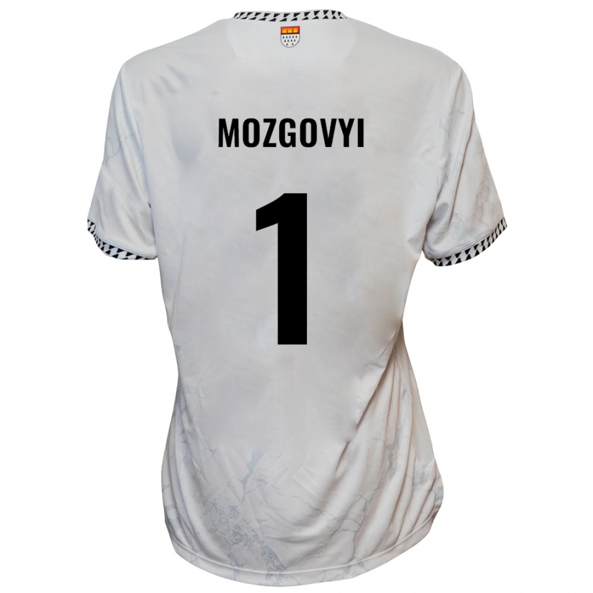 גברים כדורגל Arseniy Mozgovyi #1 לבן שחור הרחק ג'רזי 2025/26