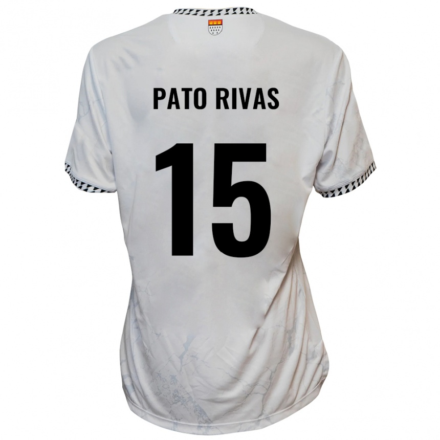 גברים כדורגל אנריק פאטו ריבאס #15 לבן שחור הרחק ג'רזי 2025/26