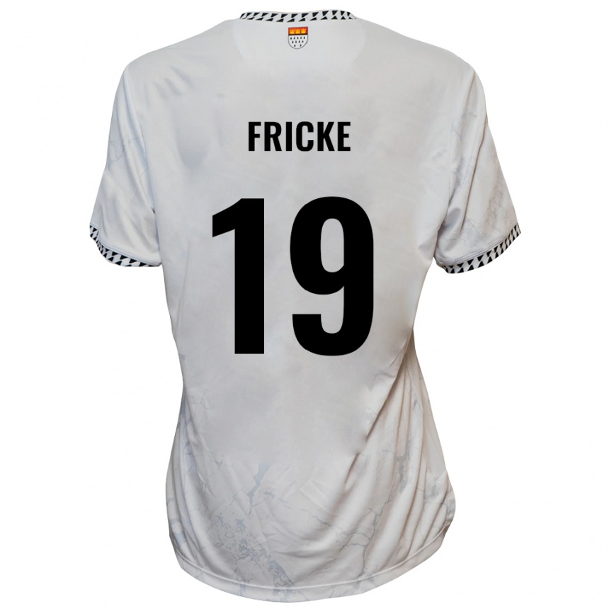 גברים כדורגל Fabian Fricke #19 לבן שחור הרחק ג'רזי 2025/26