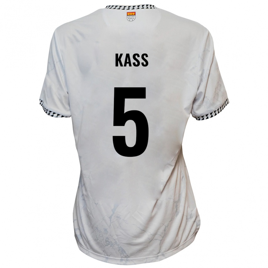 גברים כדורגל Martin Kass #5 לבן שחור הרחק ג'רזי 2025/26