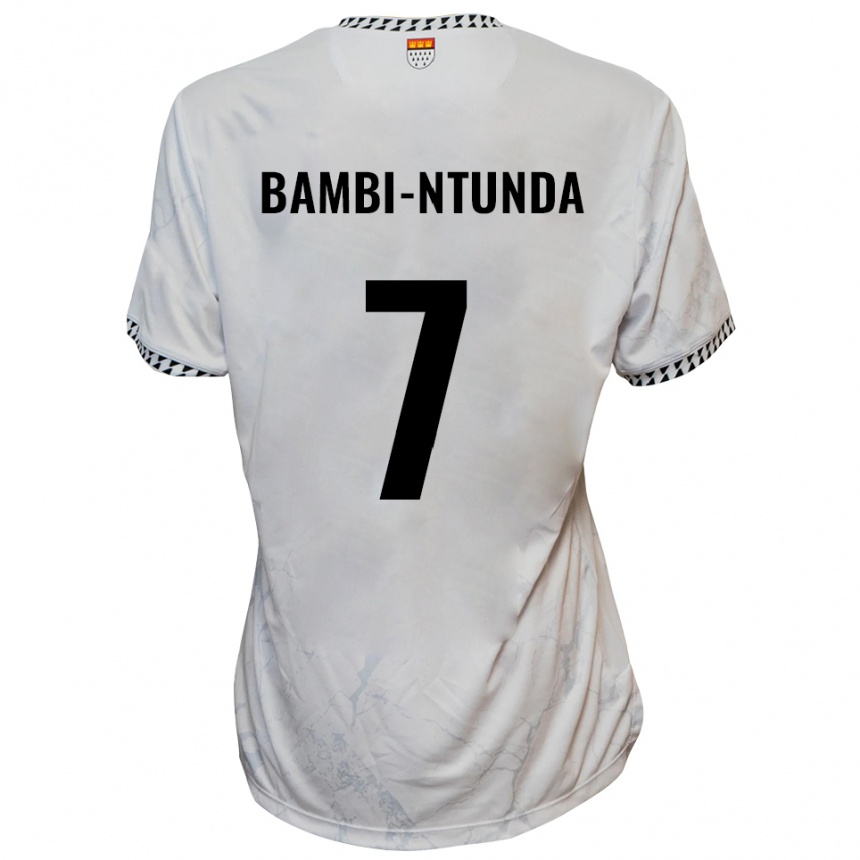 גברים כדורגל Charles Bambi-Ntunda #7 לבן שחור הרחק ג'רזי 2025/26