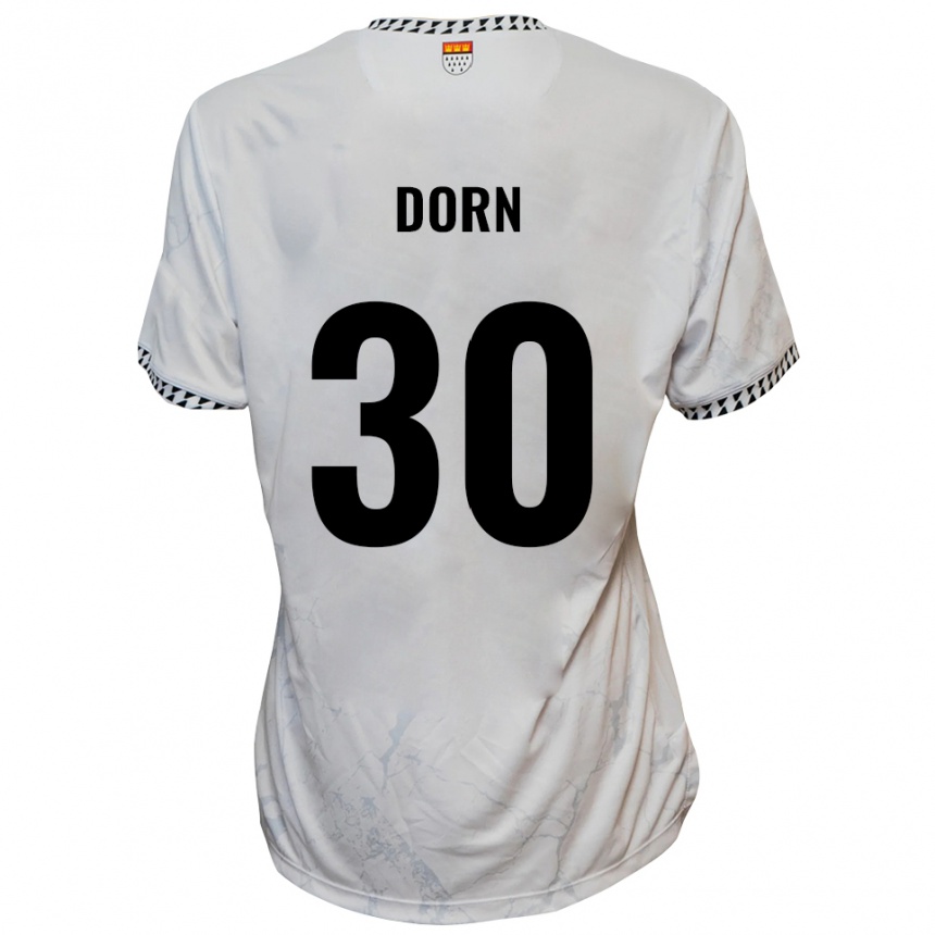 גברים כדורגל Leonard Dorn #30 לבן שחור הרחק ג'רזי 2025/26