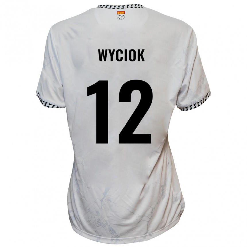 גברים כדורגל David Wyciok #12 לבן שחור הרחק ג'רזי 2025/26