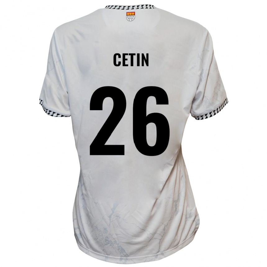 גברים כדורגל סרקן צטין #26 לבן שחור הרחק ג'רזי 2025/26