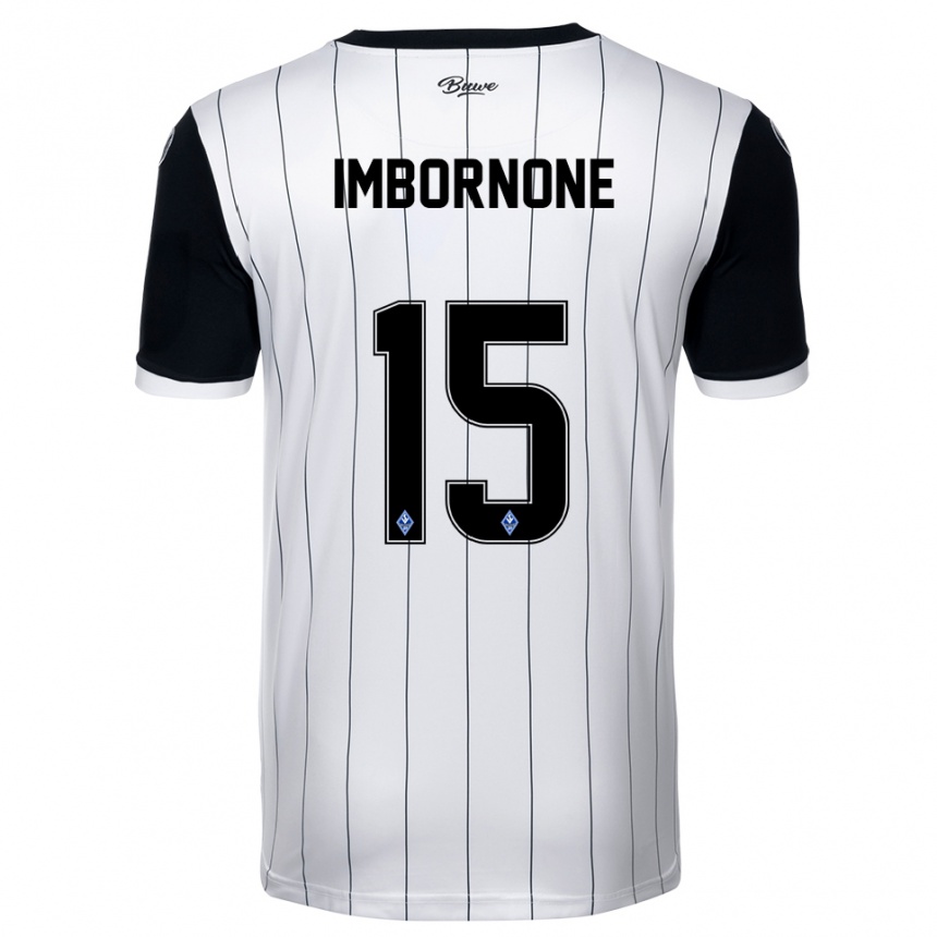 גברים כדורגל פאביו דומניקו אימבורנון #15 לבן שחור הרחק ג'רזי 2025/26