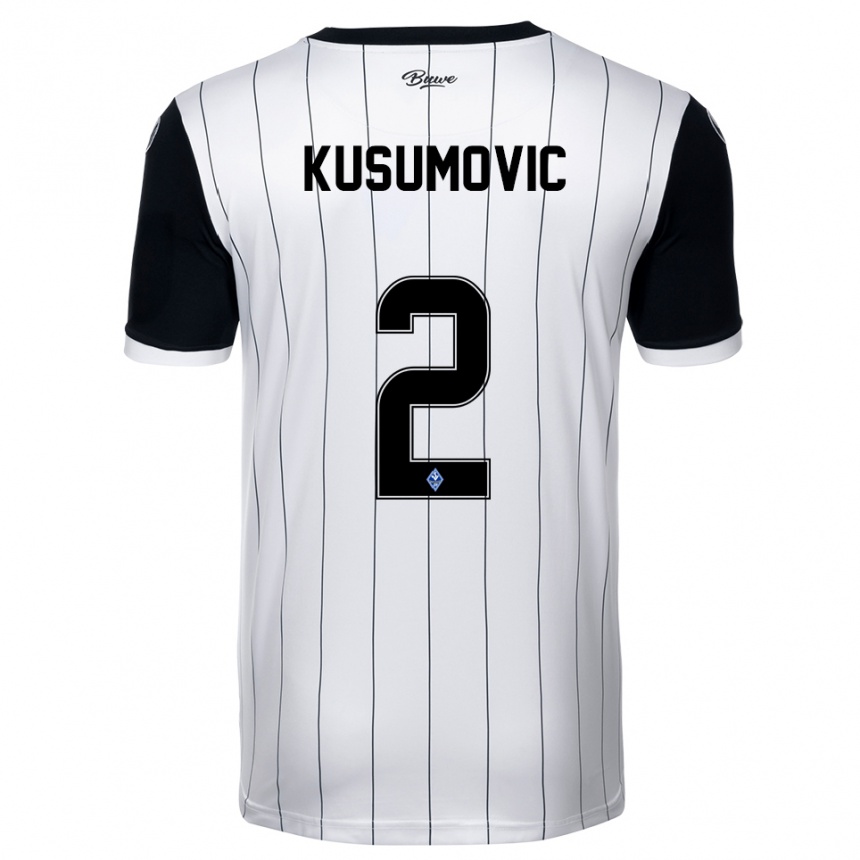 גברים כדורגל Sami Kusumovic #2 לבן שחור הרחק ג'רזי 2025/26
