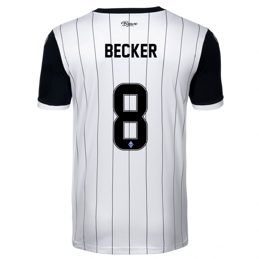 גברים כדורגל פין אולה בקר #8 לבן שחור הרחק ג'רזי 2025/26