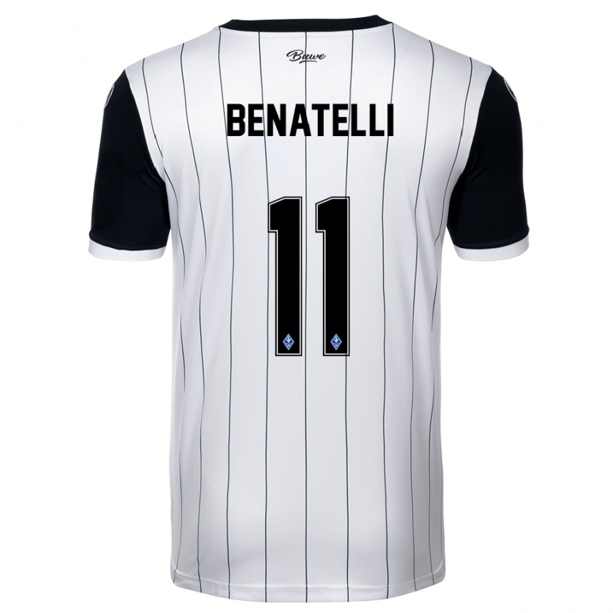 גברים כדורגל Rico Benatelli #11 לבן שחור הרחק ג'רזי 2025/26