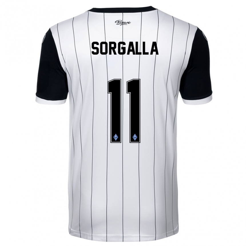 גברים כדורגל Tom Sorgalla #11 לבן שחור הרחק ג'רזי 2025/26