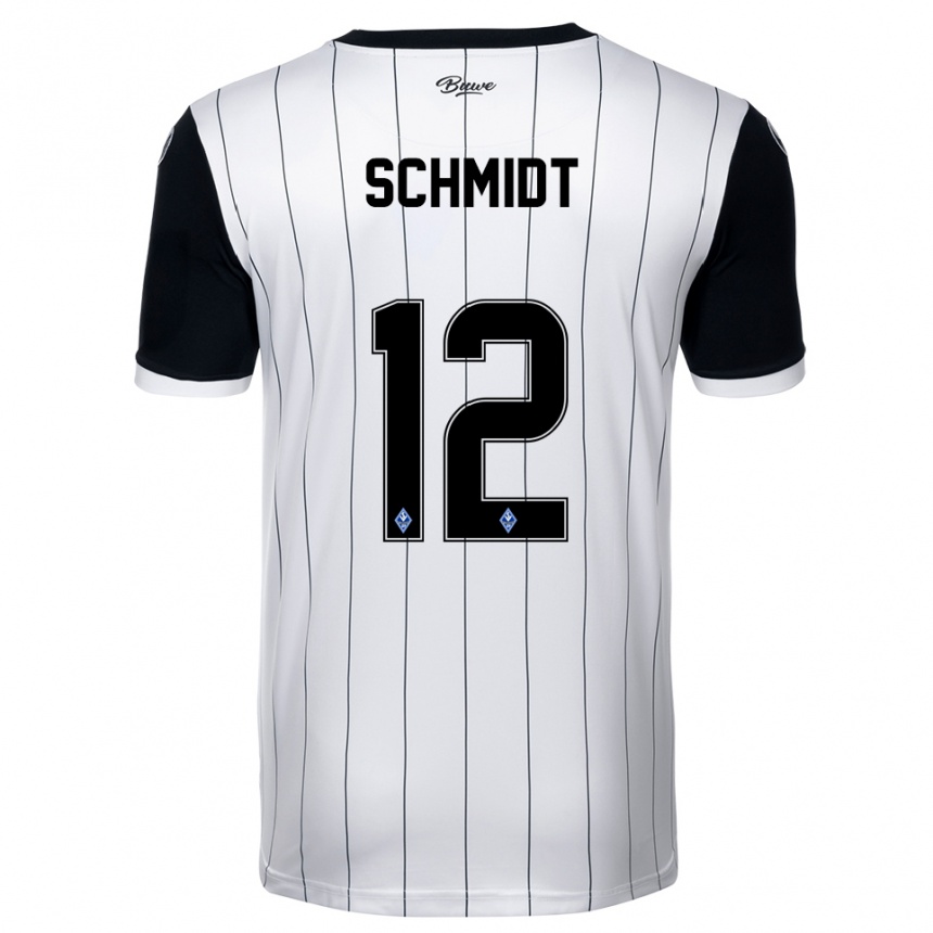 גברים כדורגל ניקלאס שמידט #12 לבן שחור הרחק ג'רזי 2025/26
