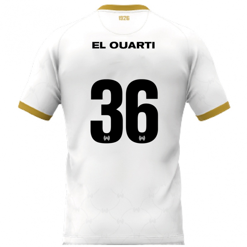 גברים כדורגל Nassim El Ouarti #36 לבן זהב הרחק ג'רזי 2025/26