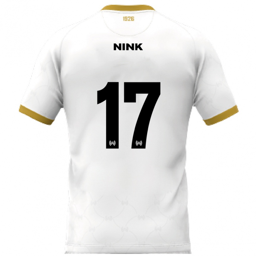 גברים כדורגל בן נינק #17 לבן זהב הרחק ג'רזי 2025/26