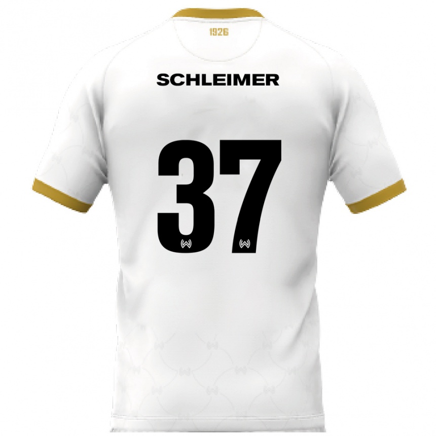 גברים כדורגל לוקאס שליימר #37 לבן זהב הרחק ג'רזי 2025/26