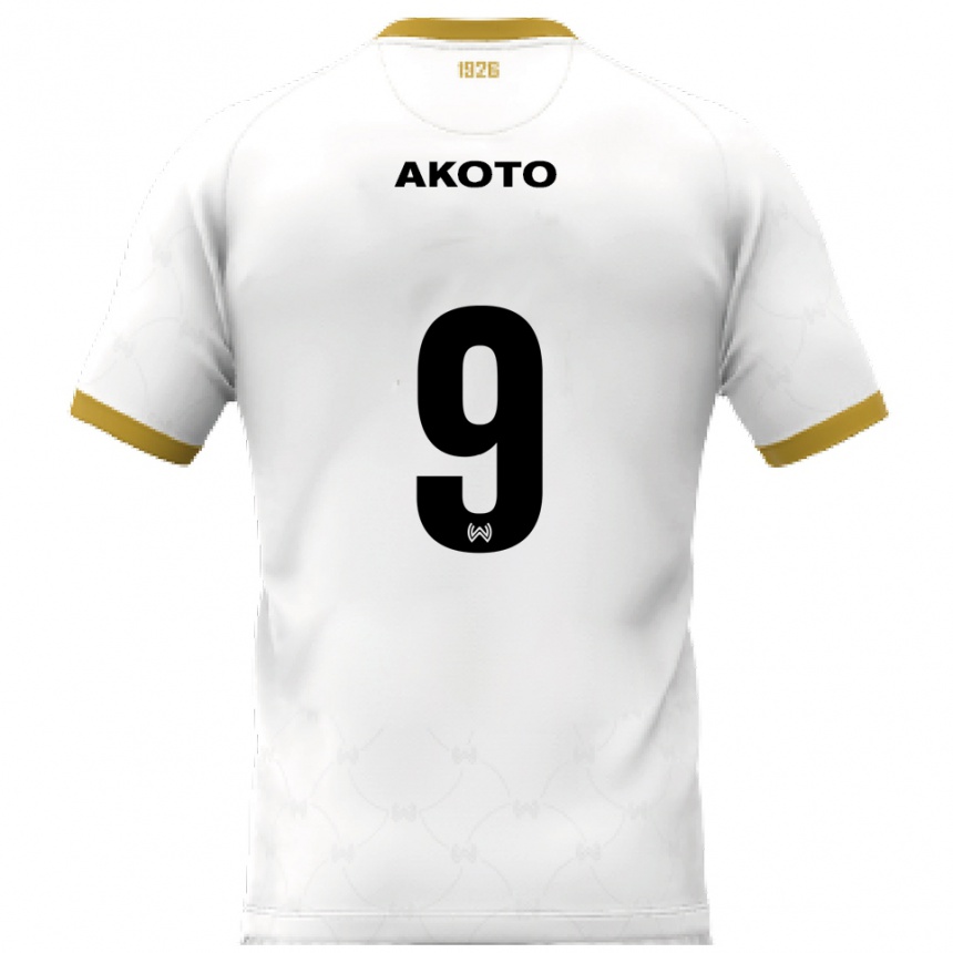 גברים כדורגל ת׳אופילוס ג׳ימרה אקוטו #9 לבן זהב הרחק ג'רזי 2025/26