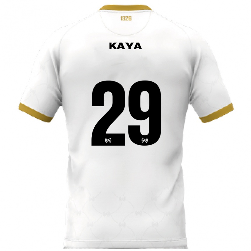 גברים כדורגל פאטי קאיה #29 לבן זהב הרחק ג'רזי 2025/26