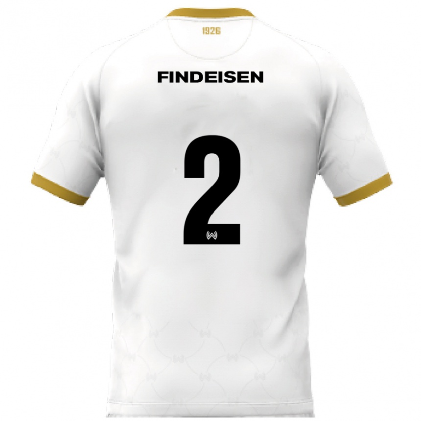 גברים כדורגל אדווין פינדייסן #2 לבן זהב הרחק ג'רזי 2025/26