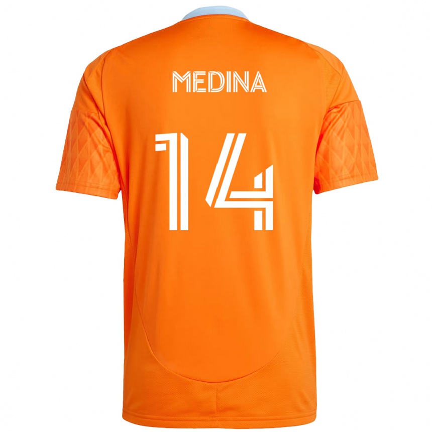 ילדים כדורגל Jeferson Medina #14 סגול כתום ג'רזי ביתית 2025/26