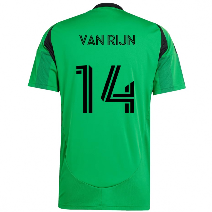 ילדים כדורגל Nico Van Rijn #14 לבן ירוק ג'רזי ביתית 2025/26