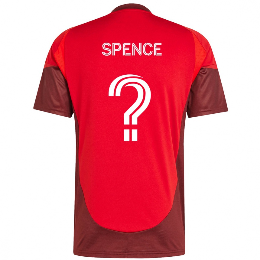 ילדים כדורגל Jourdan Spence #0 לבן אדום ג'רזי ביתית 2025/26