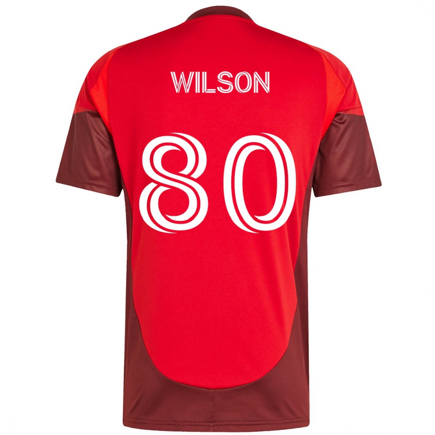 ילדים כדורגל Shafique Wilson #80 לבן אדום ג'רזי ביתית 2025/26