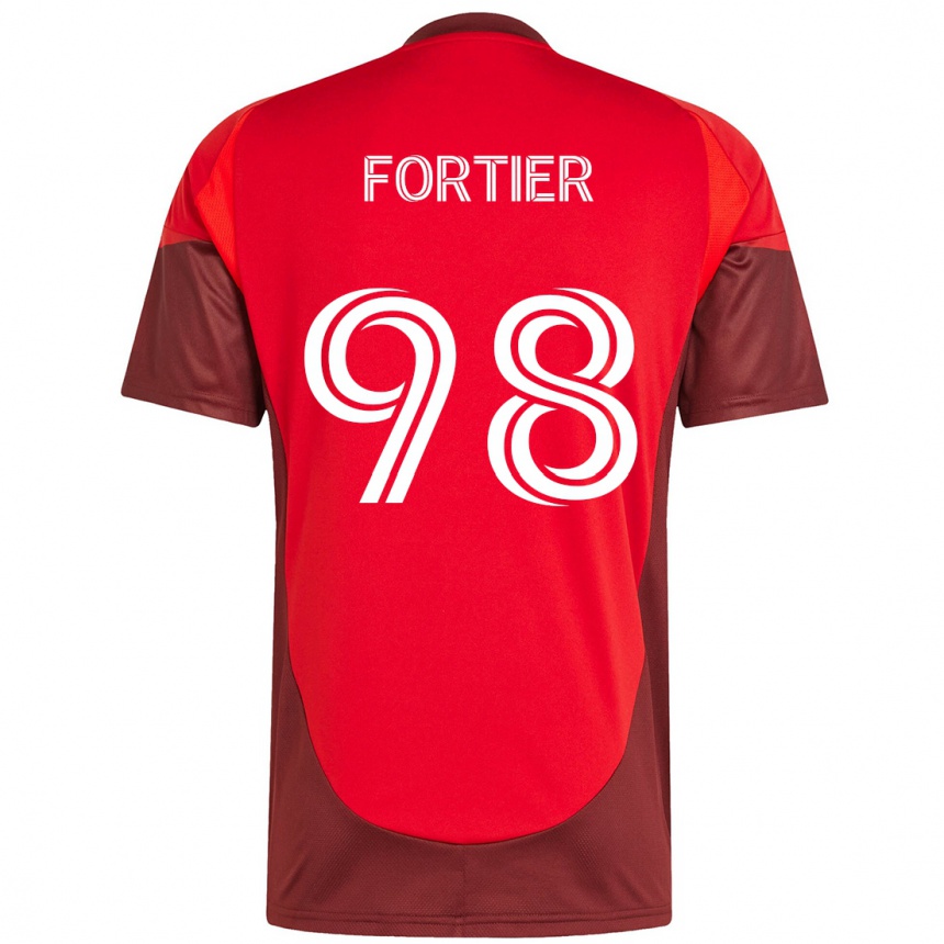 ילדים כדורגל Kristjan Fortier #98 לבן אדום ג'רזי ביתית 2025/26