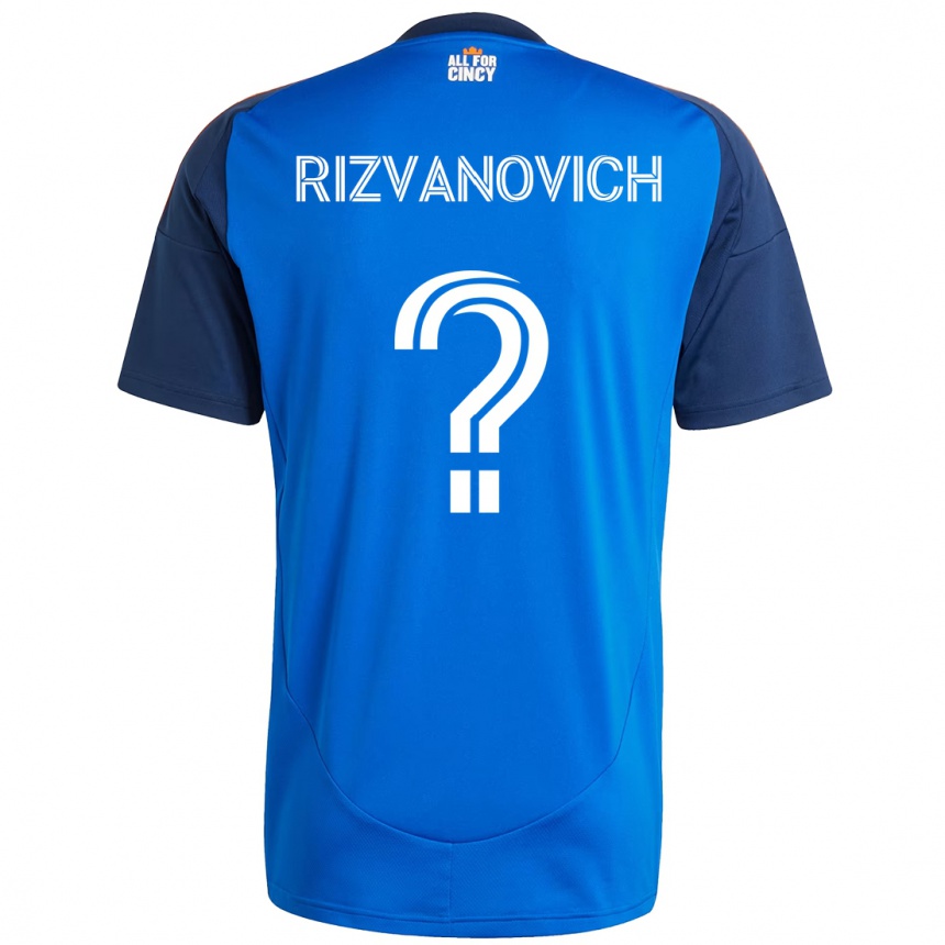ילדים כדורגל Kayne Rizvanovich #0 לבן כחול כתום ג'רזי ביתית 2025/26