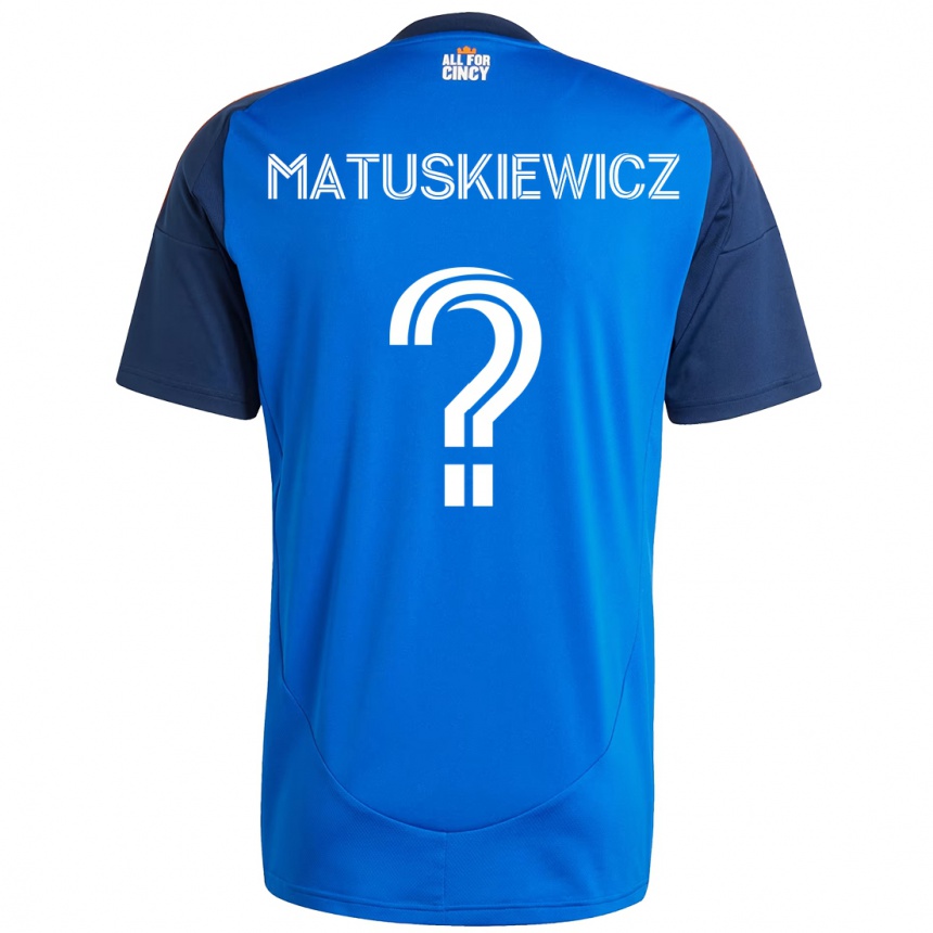 ילדים כדורגל Lincoln Matuskiewicz #0 לבן כחול כתום ג'רזי ביתית 2025/26