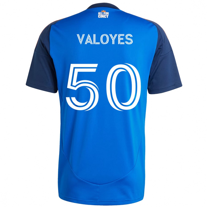 ילדים כדורגל Yeiner Valoyes #50 לבן כחול כתום ג'רזי ביתית 2025/26