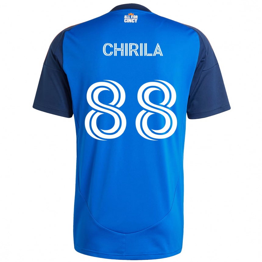 ילדים כדורגל Andrei Chirilă #88 לבן כחול כתום ג'רזי ביתית 2025/26