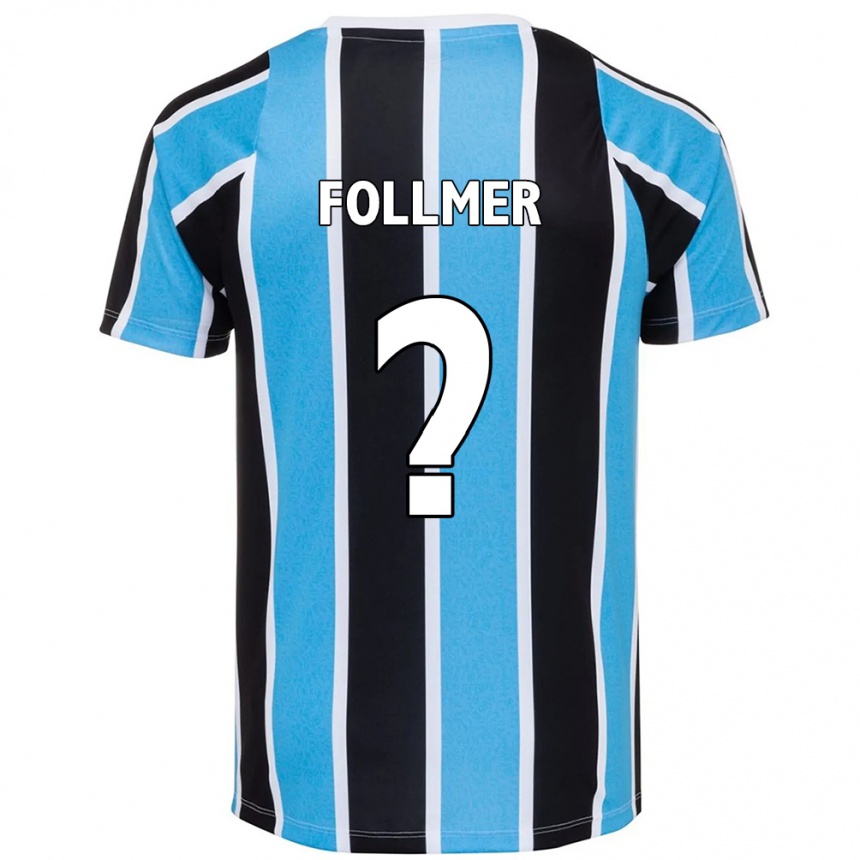 ילדים כדורגל Luan Follmer #0 לבן כחול ג'רזי ביתית 2025/26