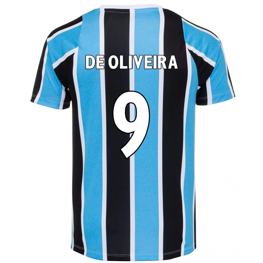 ילדים כדורגל Veridiana Mostaco De Oliveira #9 לבן כחול ג'רזי ביתית 2025/26