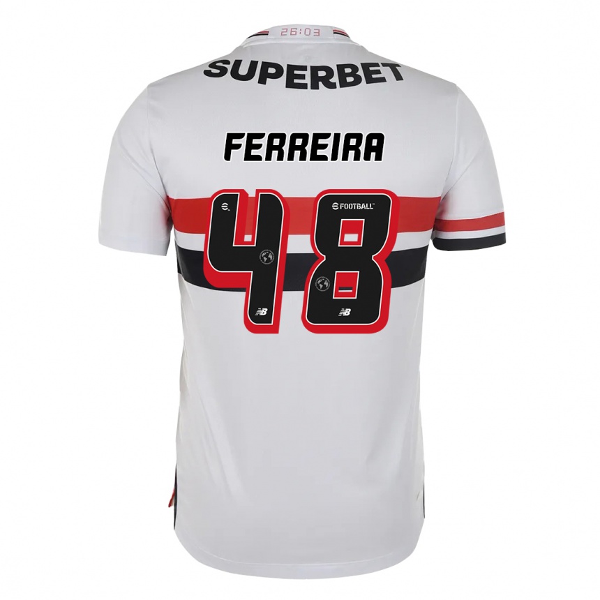 ילדים כדורגל Lucas Ferreira #48 שחור אדום ג'רזי ביתית 2025/26