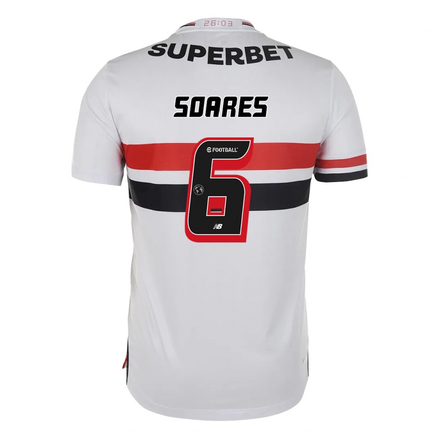 ילדים כדורגל Jéssica Soares #6 שחור אדום ג'רזי ביתית 2025/26