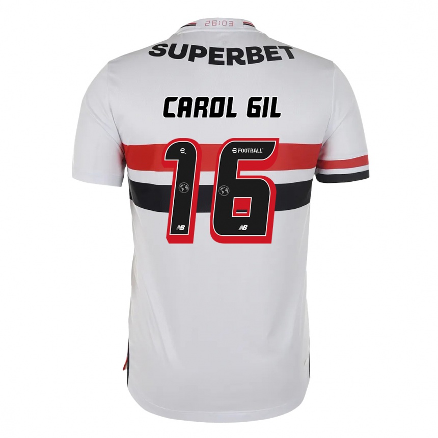 ילדים כדורגל Carol Gil #16 שחור אדום ג'רזי ביתית 2025/26