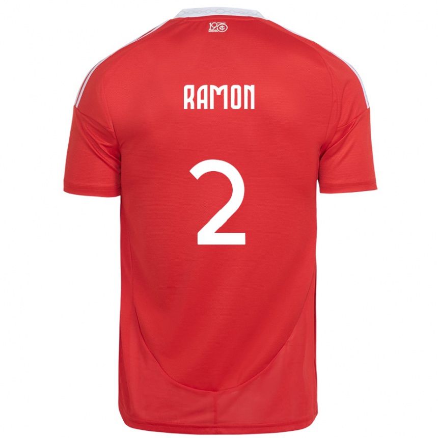 ילדים כדורגל Ramon #2 לבן אדום ג'רזי ביתית 2025/26