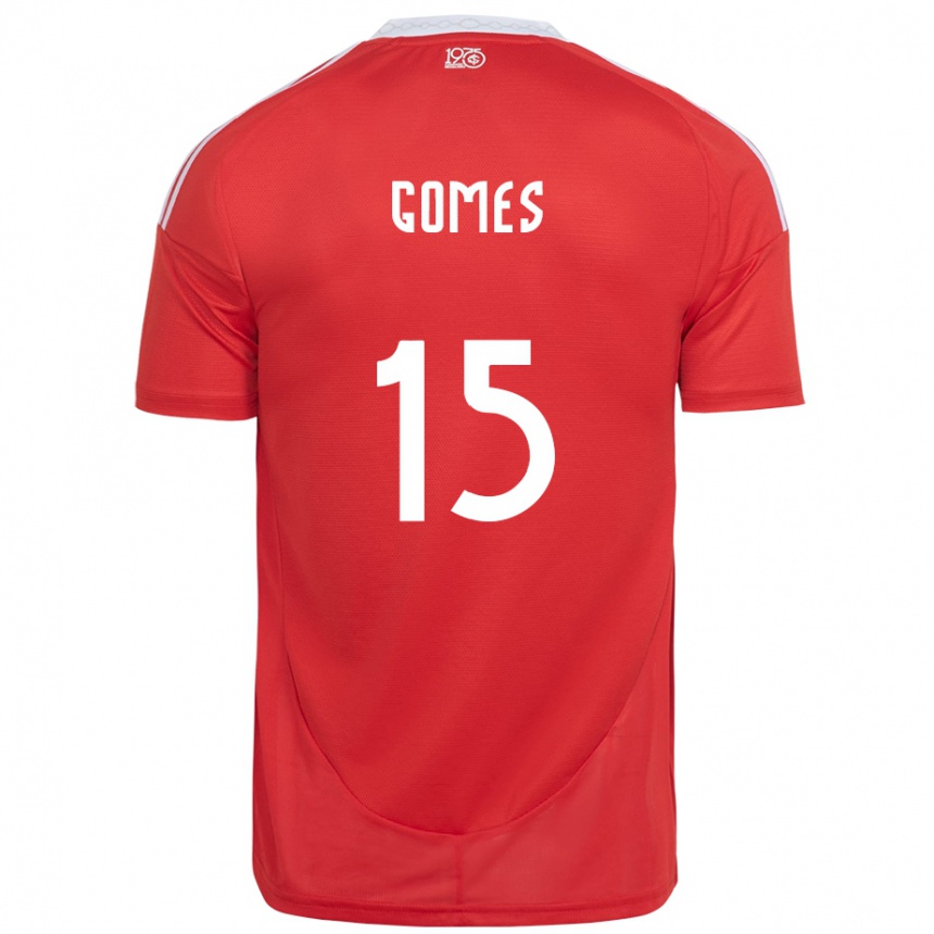 ילדים כדורגל Bruno Gomes #15 לבן אדום ג'רזי ביתית 2025/26