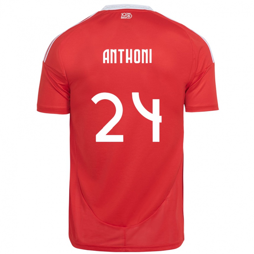 ילדים כדורגל Anthoni #24 לבן אדום ג'רזי ביתית 2025/26