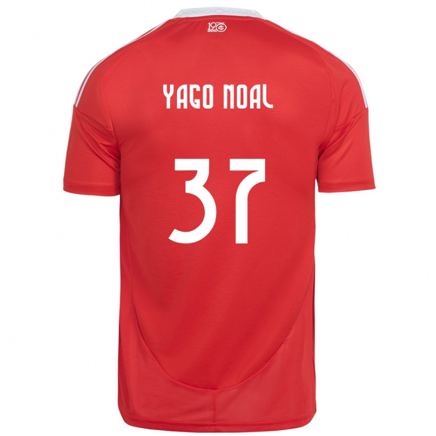 ילדים כדורגל Yago Noal #37 לבן אדום ג'רזי ביתית 2025/26