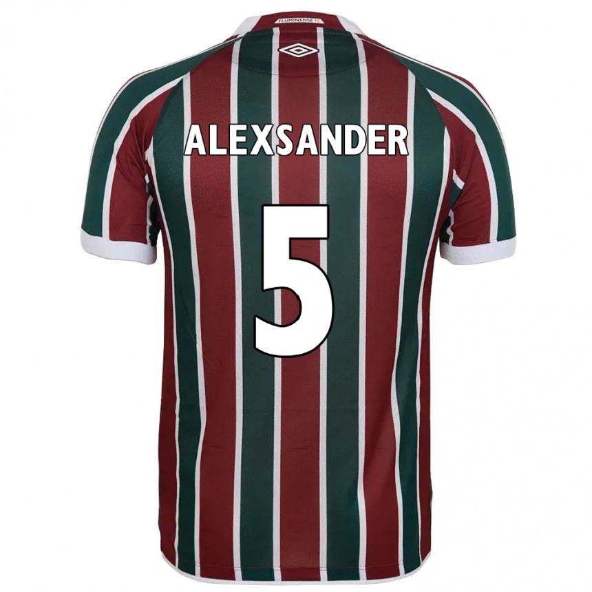 ילדים כדורגל Alexsander #5 לבן ירוק חום-ערמוני ג'רזי ביתית 2025/26