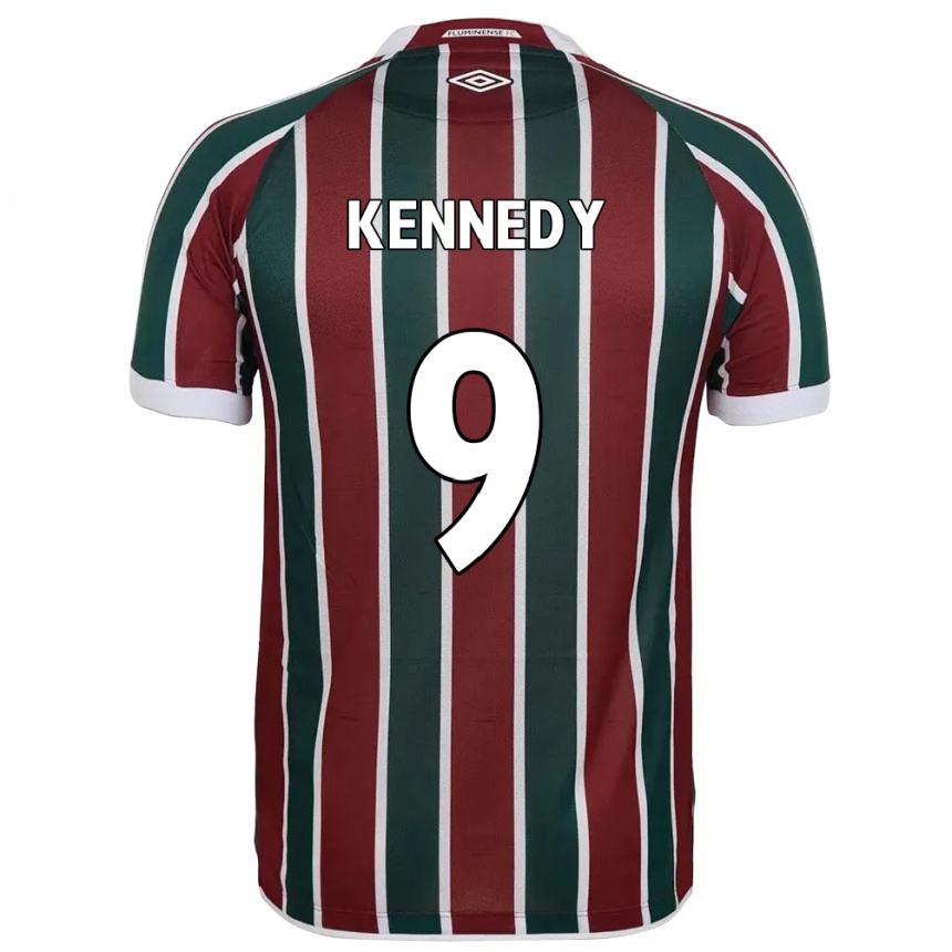 ילדים כדורגל John Kennedy #9 לבן ירוק חום-ערמוני ג'רזי ביתית 2025/26