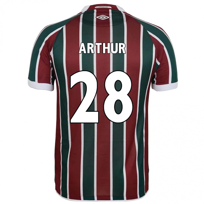 ילדים כדורגל Arthur #28 לבן ירוק חום-ערמוני ג'רזי ביתית 2025/26