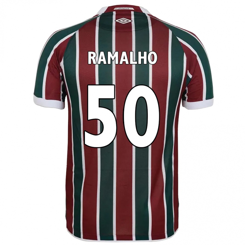 ילדים כדורגל גוסטבו רמליו ברמר פינטו #50 לבן ירוק חום-ערמוני ג'רזי ביתית 2025/26