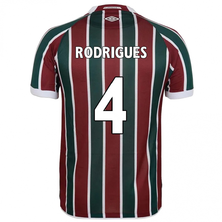 ילדים כדורגל Nath Rodrigues #4 לבן ירוק חום-ערמוני ג'רזי ביתית 2025/26
