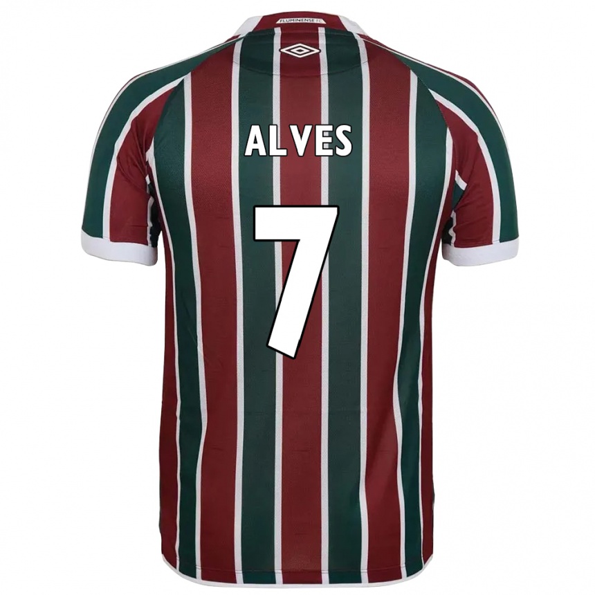 ילדים כדורגל Geovana Alves #7 לבן ירוק חום-ערמוני ג'רזי ביתית 2025/26