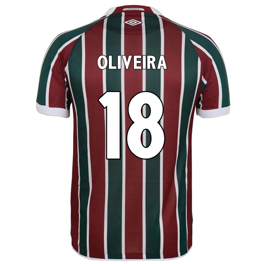 ילדים כדורגל Camila Oliveira #18 לבן ירוק חום-ערמוני ג'רזי ביתית 2025/26